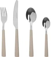 Set 16 posate in acciaio manico grigio Stripes