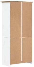 Libreria bodo 5 ripiani 80x38x180cm legno massello pino marrone