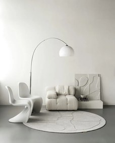 Tappeto rotondo in lana grigio chiaro ø 120 cm Morphic Organica - Agnella