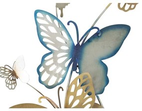 Pannello decorativo da muro con design a farfalle 59,5X4X111,5 cm Butterflies oro/celeste