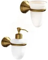 Set portaspazzolini e dosasapone da muro Gedy linea Romance bronzo - Gedy