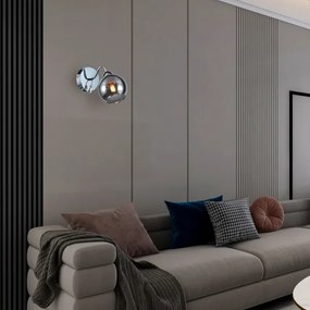 Faretto da parete CONNOR 1xE27/15W/230V cromo lucido/grigio