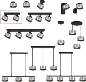 Brilagi - Faretto AURA LUX 2xGX53/30W/230V nero/fumé