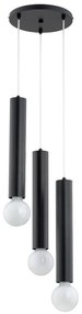Lampadario a sospensione con filo TWISTER 3xE27/60W/230V diametro 28 cm nero