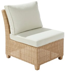 Poltrona centrale con cuscino beige Medena NATERIAL, struttura in alluminio marrone seduta in rattan sintetico beige, L 60 x H 79 x P 78 cm