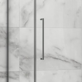 Kamalu - Box doccia 80x90 telaio acciaio spazzolato porta battente laterale fisso 80cm| KT1000SAS