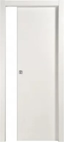 Porta scorrevole con telaio colore frassino bianco 60x210 cm