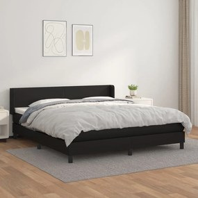 Giroletto A Molle Con Materasso Nero 160x200 Cm İn Similpelle /