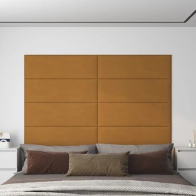 Pannelli Murali 12 Pz Marroni 90x30 Cm Velluto 3,24 M² /