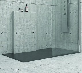 Kamalu - Piatto doccia 80x80 effetto pietra colore ardesia antracite