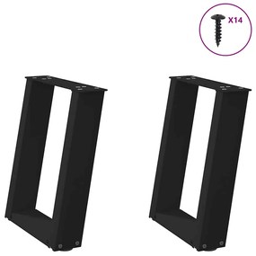 Gambe Tavolino Caffè A U 2 Pz Nero 38x(42-43)cm Acciaio /