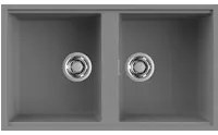 Lavello Elleci Incasso 2 vasche 83,6x48,8 Best 450 Sottotop Metaltek Grigio Titanium LMB45073BSO