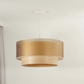 Duolla - Lampadario a sospensione con filo WOOD BOHO 1xE27/15W/230V diametro 45 cm rame/beige
