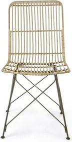 Sedia moderna in legno intrecciato con gambe in acciaio Bizzotto Lucila