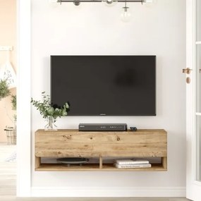 Mobile Tv Sospeso 100x32x30 Effetto Legno Rovere Evolution