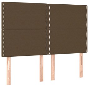 Giroletto a molle con materasso marrone scuro 140x190cm tessuto