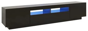 Mobile Porta TV con Luci LED Nero 200x35x40 cm