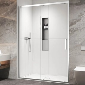 Kamalu - Porta doccia scorrevole 130cm altezza 200cm finitura cromo | KZ4000