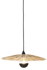 Lampada a sospensione rustica nera con corda 45 cm - Leia