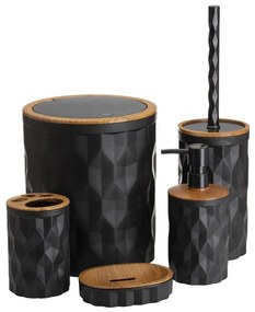Set da bagno REINA 5 pz nero/marrone
