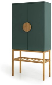 Credenza verde con gambe in rovere, altezza 162 cm Scoop - Tenzo