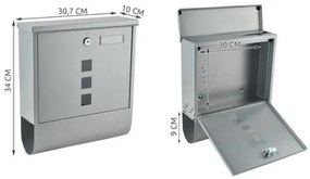 Cassetta postale 34x30,7 cm, argento