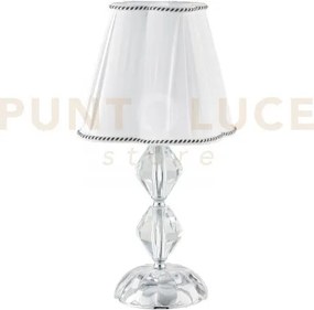 Lumetto riflesso cromo 1 luce attacco e14 25x47cm decorato in crist...