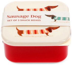 Portapranzo per bambini rossi/color crema 3 pz Sausage Dog – Rex London