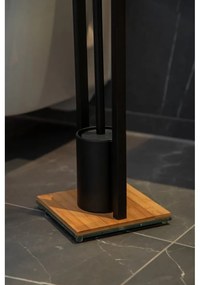 Porta carta igienica nero con base in bambù Bambusa - Wenko