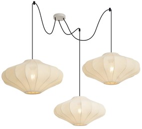 Lampada a sospensione Japandi beige 50cm 3 luci - Plu