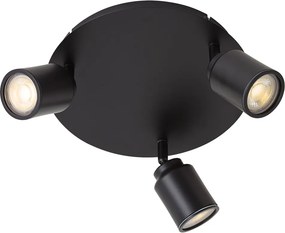 Faretto da bagno moderno nero 3 luci IP44 - Ducha