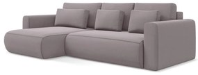 Divano angolare lavanda allungabile/con contenitore (con penisola a sinistra/con chaise lounge) con rivestimento in velluto Kapua – Makamii