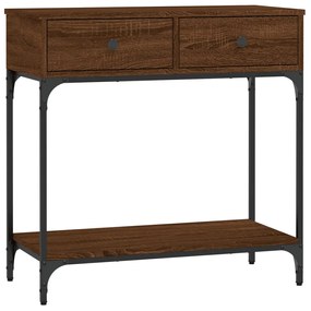 Tavolino consolle rovere marrone 75x34,5x75cm legno multistrato