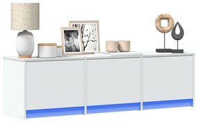 Mobile Porta Tv Con Led Bianco 140x34x40 Cm İn Truciolato /