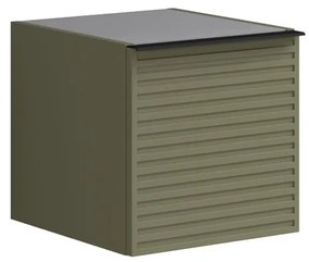 Struttura semi colonna da bagno Pixel 1 anta laccato opaco verde salvia L 40 x H 40 x P 45.5 cm