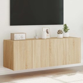 Mobili Tv A Parete Con Luci Led 2pz Rovere Sonoma 60x35x41 Cm /