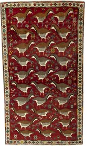 Gabbeh Tappeto persiano 130x220 Rosso (Iran) Annodato A Mano