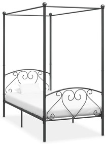 Letto a baldacchino grigio in metallo 100x200 cm