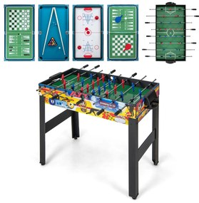 Costway Set da tavolo per giochi combo 12 in 1, Tavolo multiuso con calcio balilla biliardo ping pong scacchi bowling