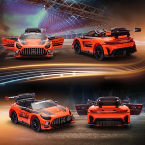 Macchina Elettrica Bambini 3-8 Anni Licenza Ufficiale Mercedes AMG 12V con Telecomando Luci LED Arancione...