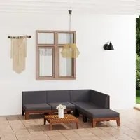 Set Divani da Giardino 6 pz con Cuscini in Massello di Acacia 3058139