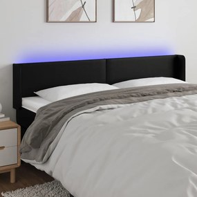 Testiera A Led Nera 163x16x78/88 Cm İn Similpelle /