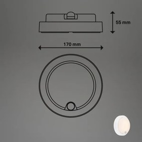 Brilo - lampada da parete ricaricabile per esterni con sensore, LED 4W/5V, batteria 4400 mAh, IP44, bianca