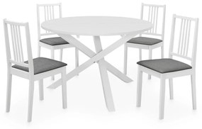 Set per sala da pranzo 5 pz in mdf bianco