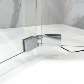 Box doccia 80x80 cm con porta a soffietto trasparente H 200 cm Ted