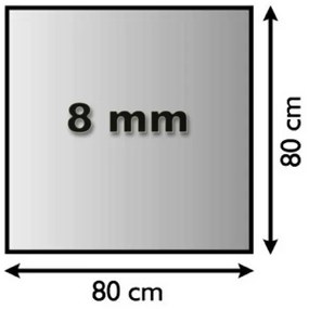 Vetro sotto il camino 800x800x8 mm quadrato