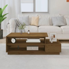 Tavolino Da Salotto Ambra 120x50x40,5 Cm Legno Massello Di Pino /