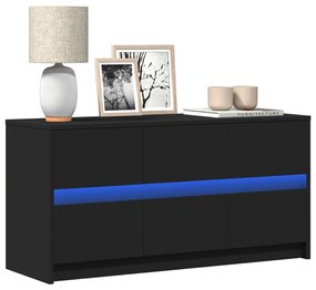 Mobile Porta Tv Con Led Nero 100x34x50 Cm İn Truciolato /