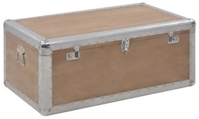 Baule portaoggetti in massello di abete 91x52x40cm marrone