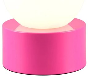 Lampada da tavolo rosa con paralume in vetro (altezza 17 cm) Countess - Trio